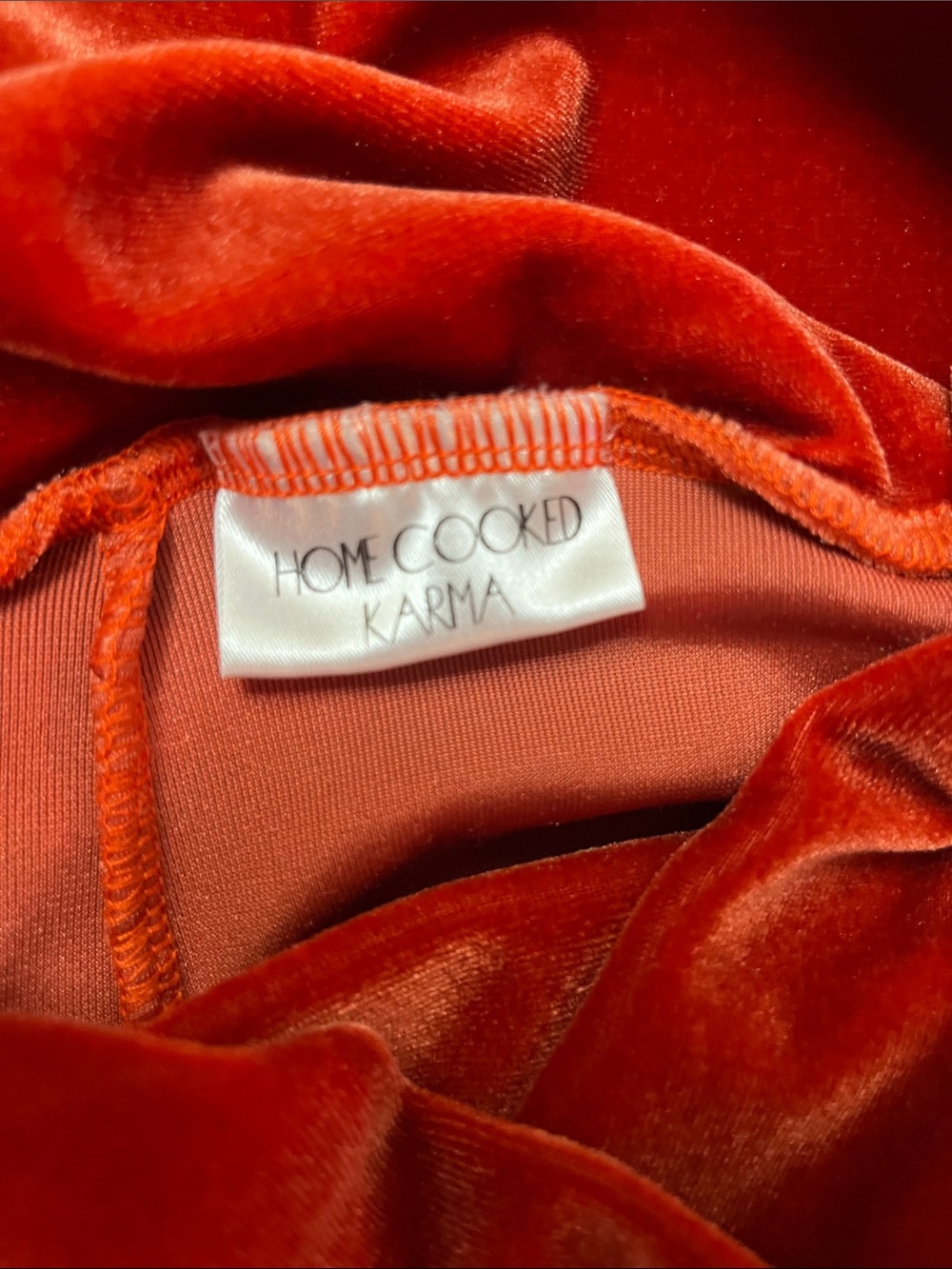 Amber-Orange Velvet High-Waist Flare Pants - Picture 8 of 9
